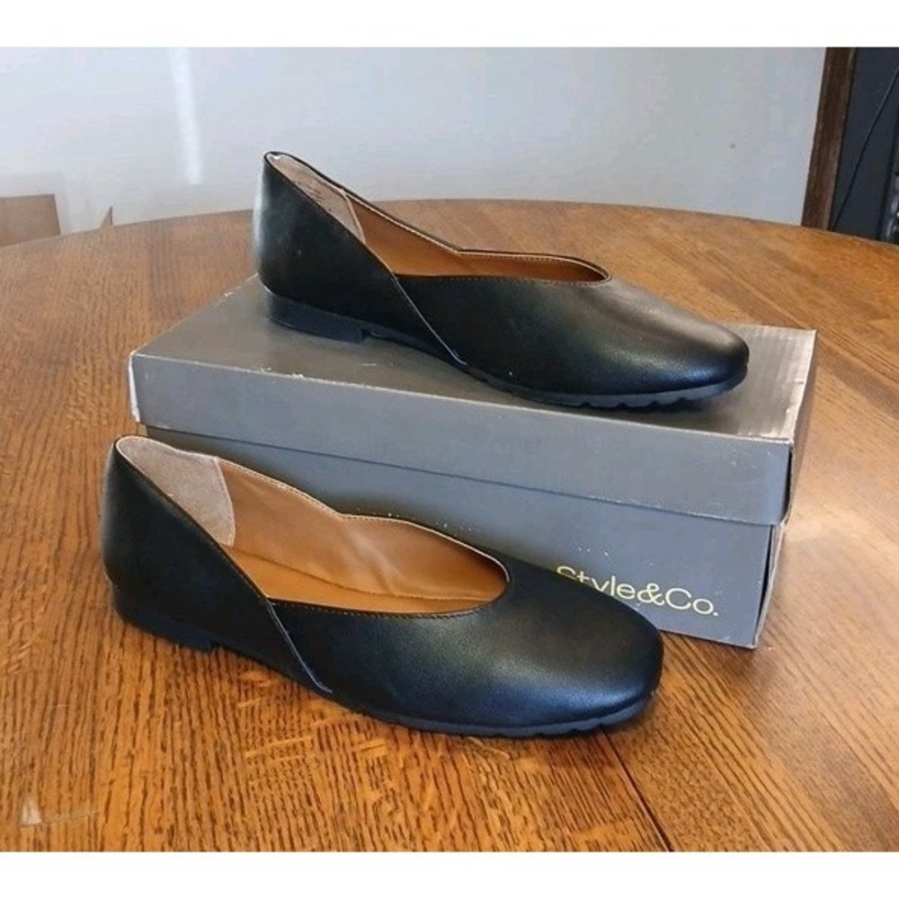 Style & Co. Black Slip-On Women's Flats